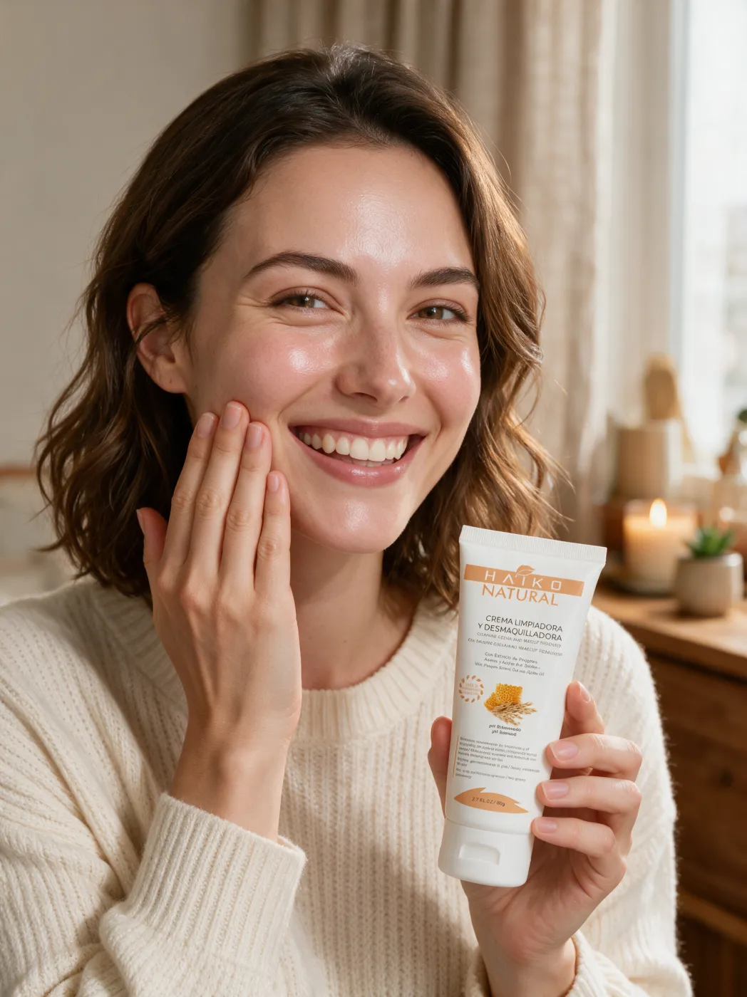 Crema Limpiadora y Desmaquilladora con Extracto de Propóleo, Avena y Aceite de Jojoba
