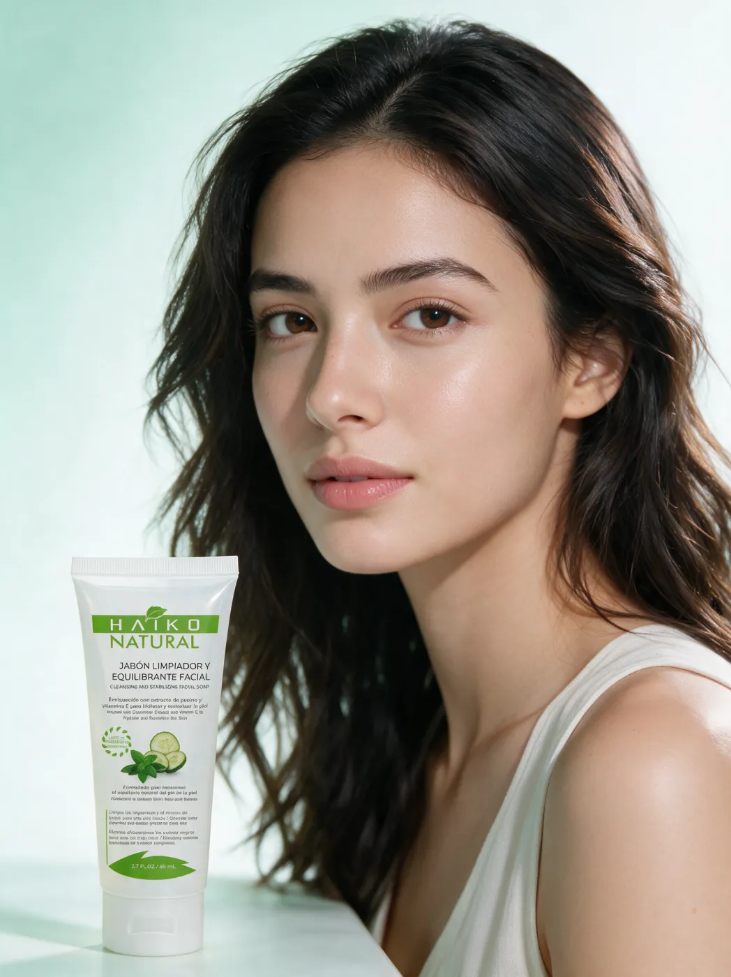Jabón Limpiador y Equilibrante Facial con Extracto de Pepino y Vitamina E